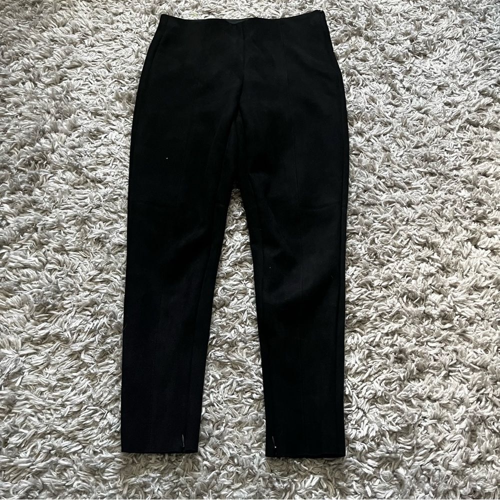 Zara basic black suede trousers size medium